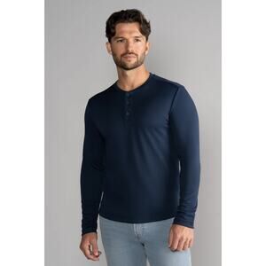 Twillory Performance athletic  Henley in navy blue sz L